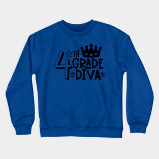 4th Grade Diva Cute Kids Girls School Back to School Crewneck Sweatshirt